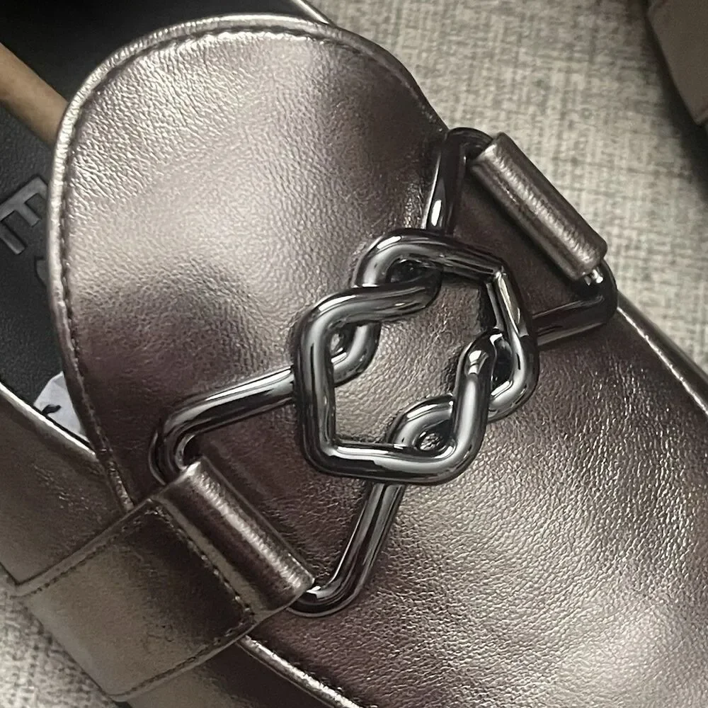 AEROSOLES Borgio Loafer‎ Flat Size 10.5 Graphite NEW Career Modern Work Comfort